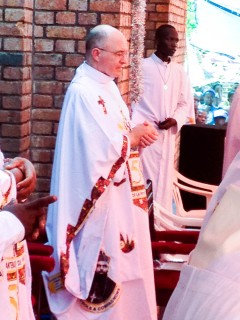 Fr. Steve during the memorial service at St. Martha's Church in Kisangani. 
