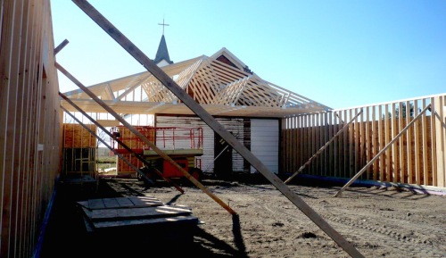 The beginnings of a new parish hall in Big Bend, SD
